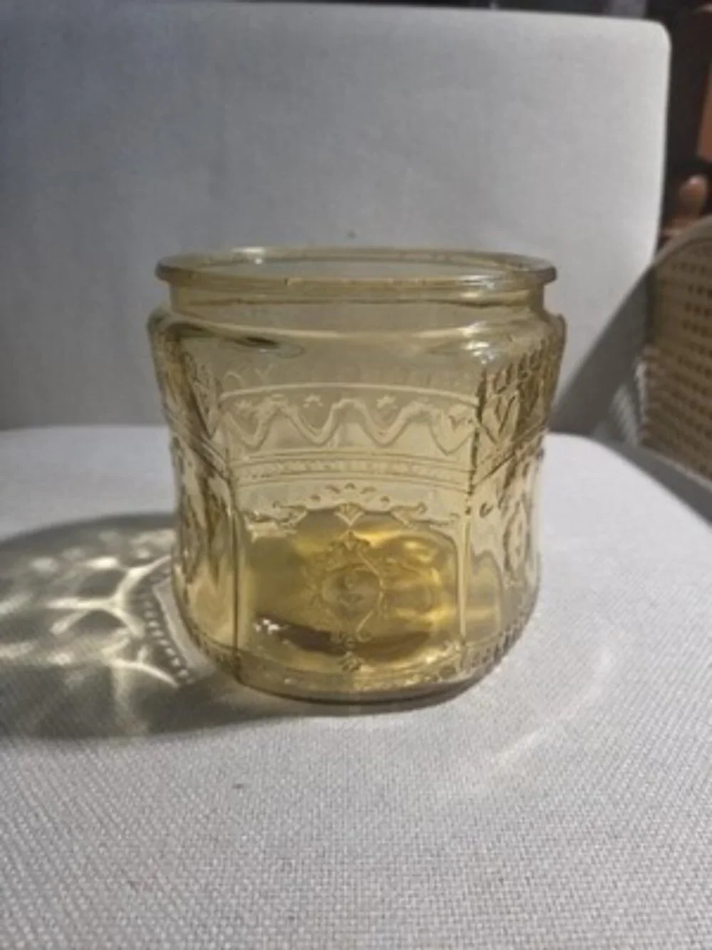 Vintage 1930s Federal Glass Madrid Amber Cookie Jar Base Only Read Description